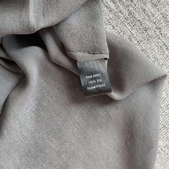 Kay Celine Dark Grey Sheer Silk Sequin Blouse - Picture 5 of 8